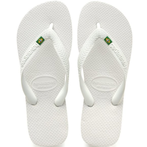 MEN'S BRAZIL FLIP FLOPS WHITE 13 - Picture 1 of 1